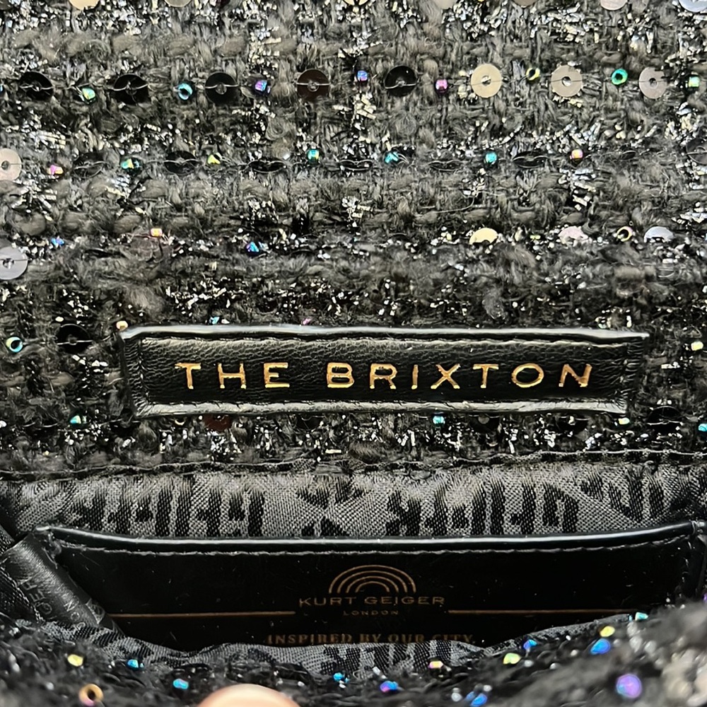HP 🖤NWOT🖤Kurt Geiger London The Brixton Tweeds Bag Black - Picture 14 of 17